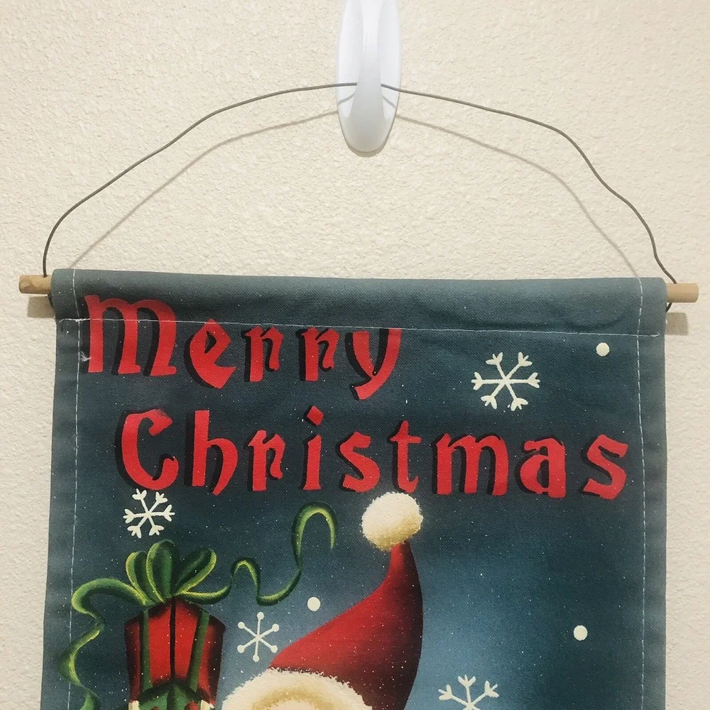 Merry Christmas Santa Claus With Gifts Banner Christmas Decoration 29 1/2